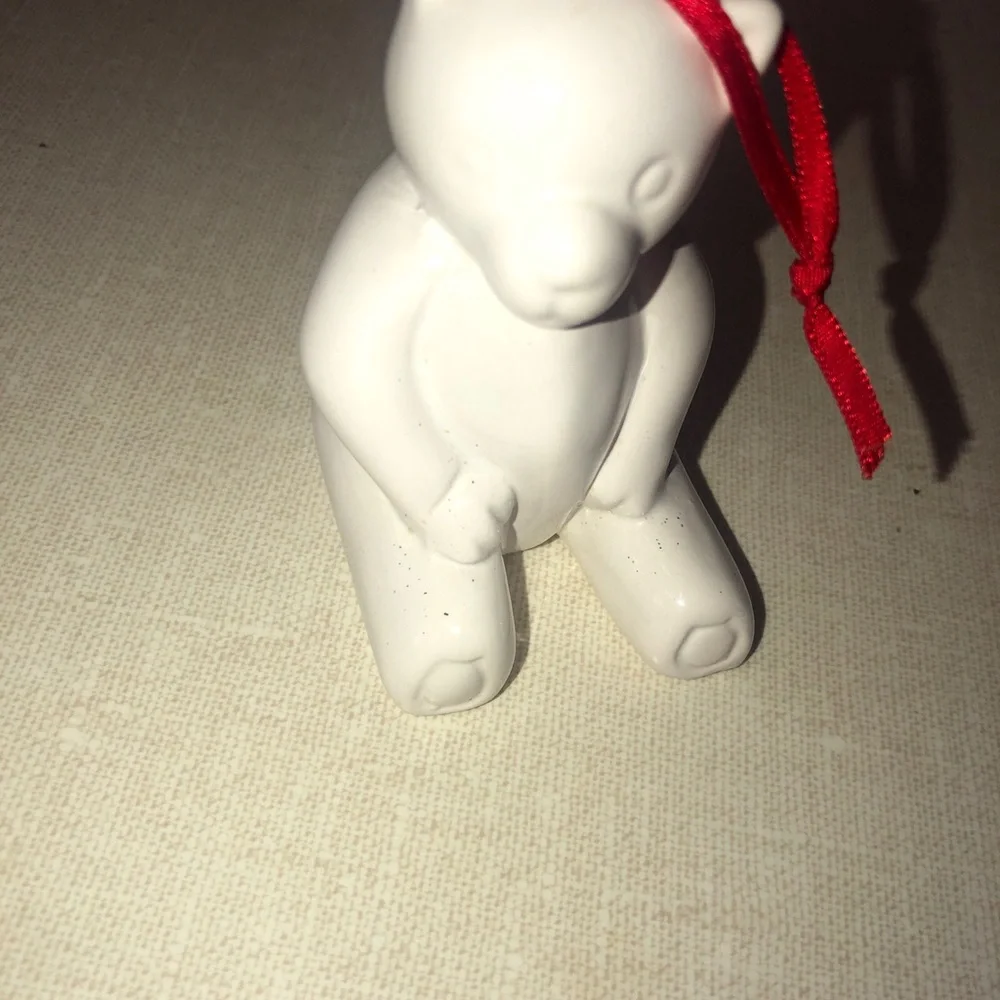 Teddy Bear Ceramic Christmas Tree Ornament‎ White